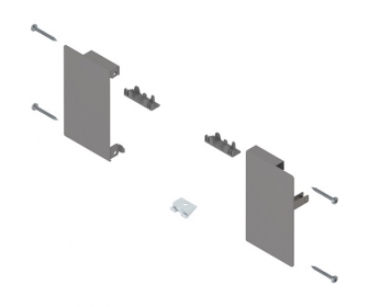 Mocowanie frontu MERIVOBOX , do szuflady wewnętrznej, wysokość M, lewe/prawe szary indium mat