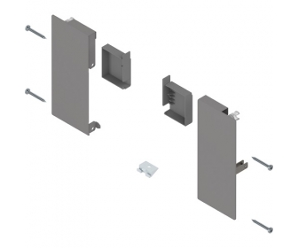 Mocowanie frontu MERIVOBOX , do szuflady wewnętrznej, wysokość K, lewe/prawe szary indium mat