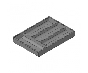 AMBIA-LINE  wkład na sztućce do szuflady standardowej, do     LEGRABOX/MERIVOBOX, tworzywo sztuczne/stal, 4 przegródka na sztuć