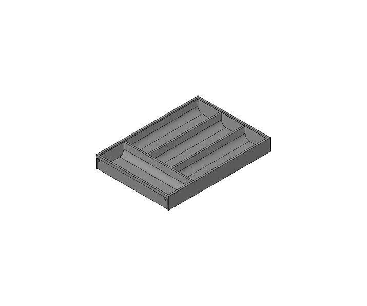 AMBIA-LINE  wkład na sztućce do szuflady standardowej, do     LEGRABOX/MERIVOBOX, tworzywo sztuczne/stal, 4 przegródka na sztuć