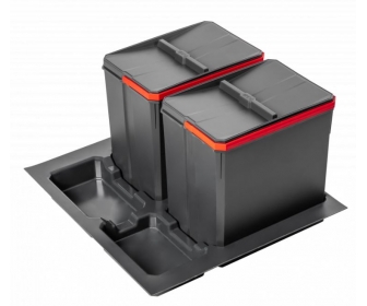 Pojemniki do segregacji AxiSpace, do szerokości szuflady 600 mm, 2X15L