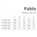 Uchwyt PABLO L-320 czarny mat + chrom