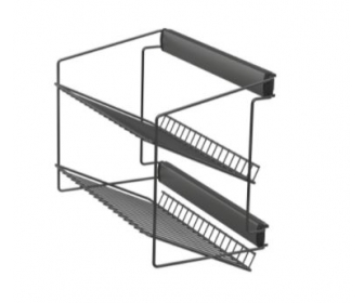 NOMET Półka na buty dwupoziomowa boczna, antracyt, W-3317.P68