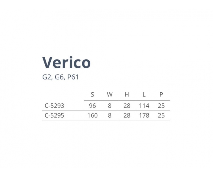 Uchwyt VERICO L-96 chrom mat G6