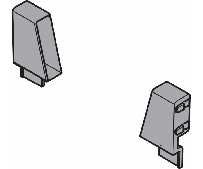 WYC. Adapter do drewnianej/stalowej ścianki tylnej TANDEMBOX, wys. N (81,5 mm), do szuflady zlewozmywakowej, prawy+lewy, R7037 