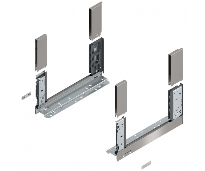 Bok LEGRABOX free, wys. C (177,0 mm), dł. 350 mm, lewy/prawy, inox-szczotk.-lakier.