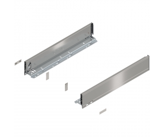 Bok szuflady LEGRABOX, wys. M (90,5 mm), dł. 500 mm, lewy/prawy, inox-szczotk.-lakier.