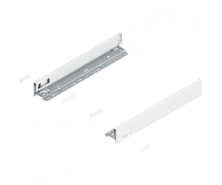 Bok szuflady LEGRABOX, wys. N (66,5 mm), dł. 450 mm, lewy/prawy, jedwabiście biały mat