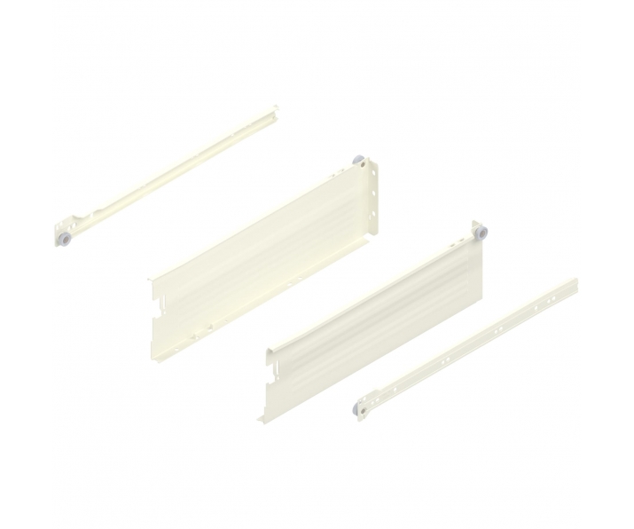 METABOX bok K (118 mm), częściowy wysuw, 25 kg, dł. 400 mm, lewy/prawy, R9001 kremowo-biała