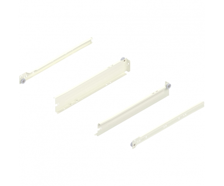 METABOX bok N (54 mm), częściowy wysuw, 25 kg, dł. 350 mm, lewy/prawy, R9001 kremowo-biała