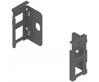 Uchwyt drewnianej ścianki tylnej LEGRABOX, wys. N (80 mm), prawy+lewy, antracyt mat