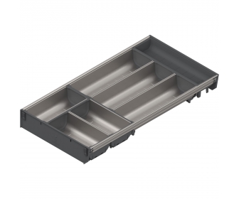 ORGA-LINE wkład z pojemnikami (częściowe wypełnienie), do szuflady standardowej TANDEMBOX, dł. NL 550 mm, szer. 280 mm, inox