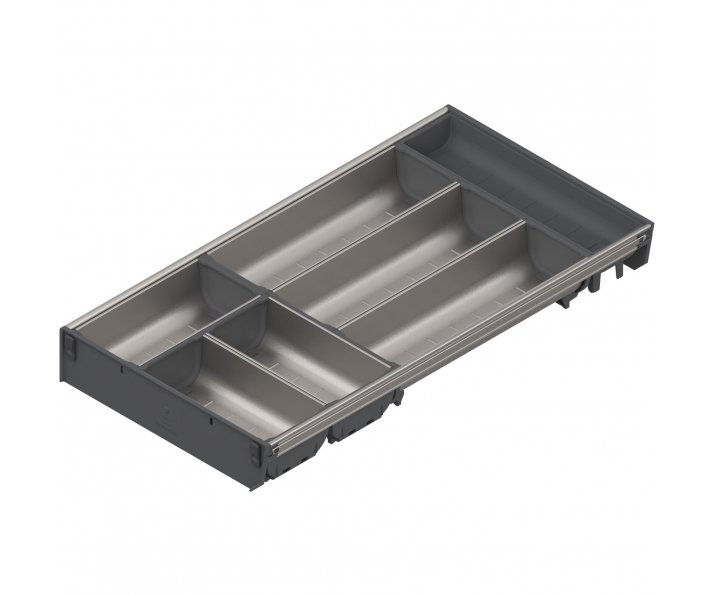 ORGA-LINE wkład z pojemnikami (częściowe wypełnienie), do szuflady standardowej TANDEMBOX, dł. NL 550 mm, szer. 280 mm, inox