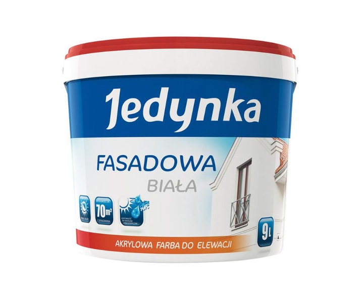 Jedynka fasadowa biała farba zewnętrzna 9L