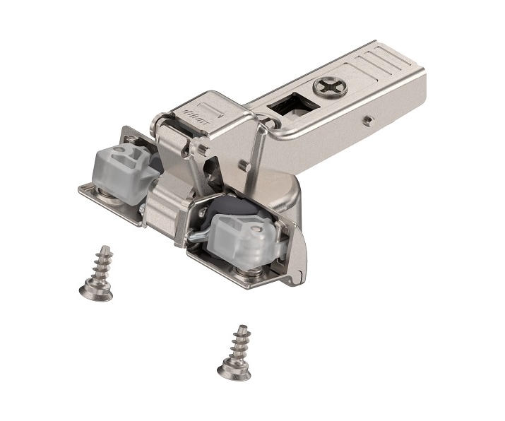 Zawias bliźniaczy do ram aluminiowych CLIP TOP 95°, BLUMOTION - cichy domyk, na wkręty, niklowany, BLUM 71B960A