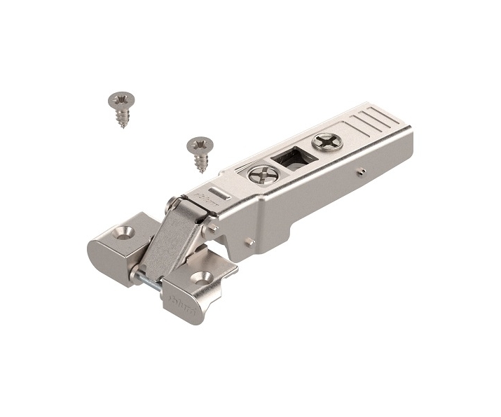 Zawias nakładany do ram aluminiowych CLIP TOP 95°, na wkręty, niklowany, BLUM 71T950A