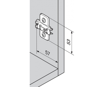 CLIP prowadnik, krzyżakowy, 3 mm, Stal, Wkręty, RW: otwór podłużny czarny