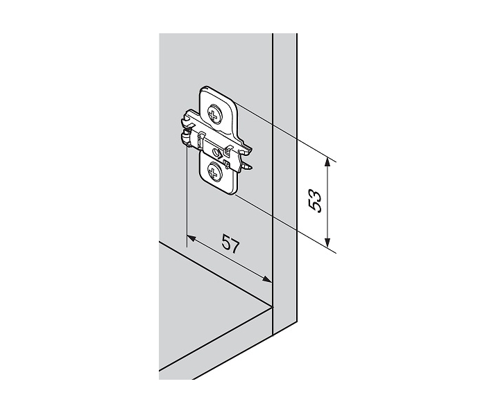CLIP prowadnik, krzyżakowy, 3 mm, Stal, Wkręty, RW: otwór podłużny czarny