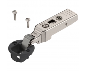 CLIP top zawias do drzwi szklanych 94°, Drzwi nakładane, puszka: na wkręty, czarna/niklowana