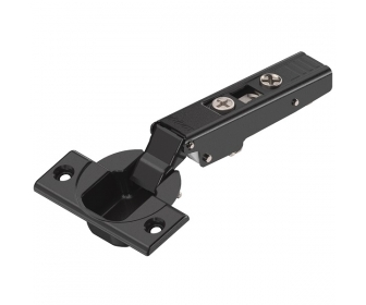 CLIP top zawias standard. 110°, Drzwi nakładane, bez sprężyny, puszka: na wkręty czarny