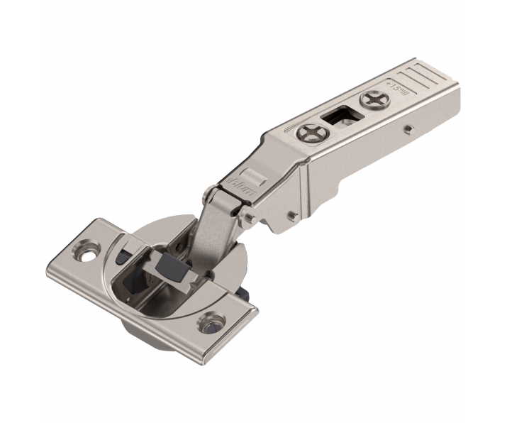 Zawias kątowy nakładany CLIP TOP 15°, BLUMOTION - cichy domyk, na wkręty, niklowany, BLUM 79B9454