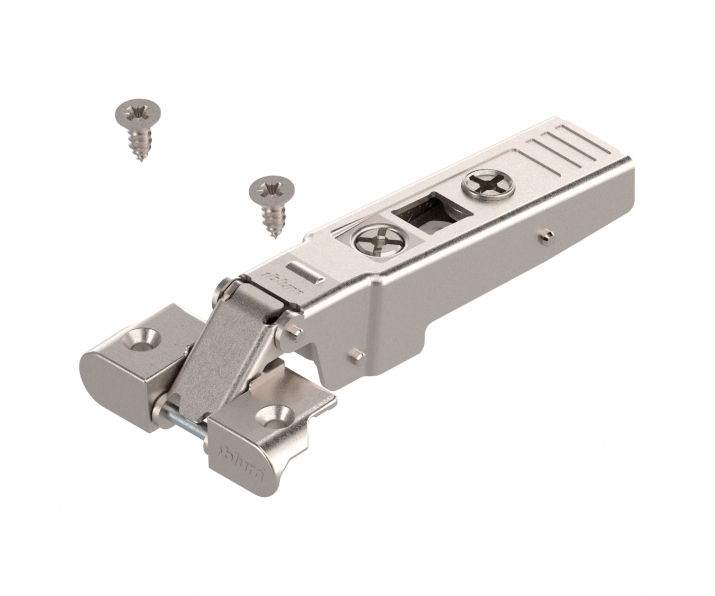 Zawias nakładany do ram aluminiowych CLIP TOP 95°, na wkręty, niklowany, BLUM 71T950A