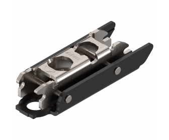 CLIP prowadnik, prosty (20/32 mm), 3 mm, Stal, Wkręty, RW: mimośród, czarny