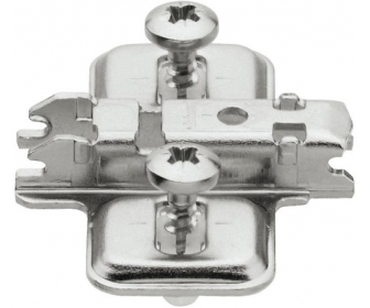 CLIP prowadnik, krzyżakowy, 0 mm, Stal, EXPANDO, RW: otwór podłużny, niklowany