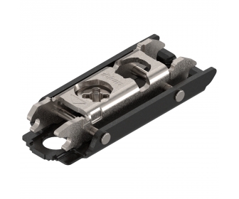 CLIP prowadnik, prosty (20/32 mm), 0 mm, Stal, Wkręty, RW: mimośród, czarny