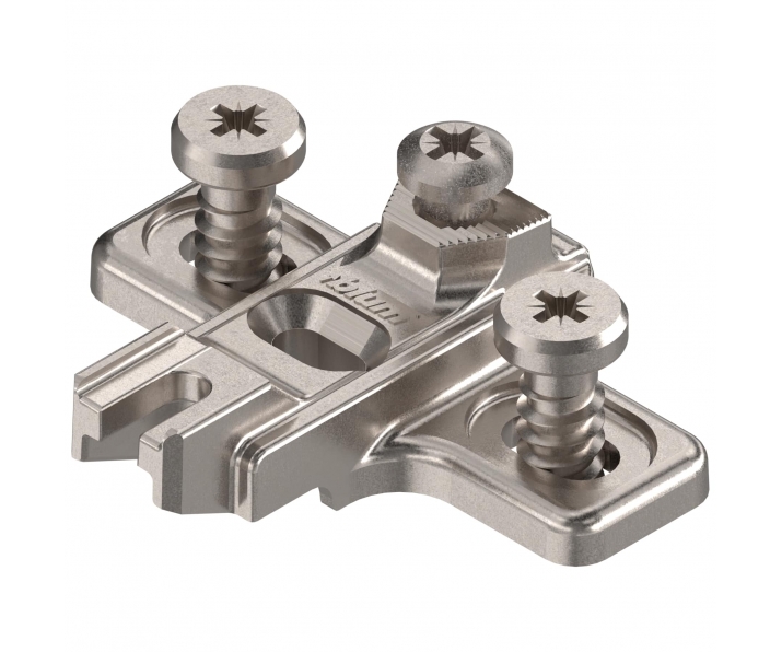 MODUL prowadnik, krzyżakowy (14/32 mm), 3 mm, Cynk, zamontowane wkręty, RW: otwór podłużny, niklowany