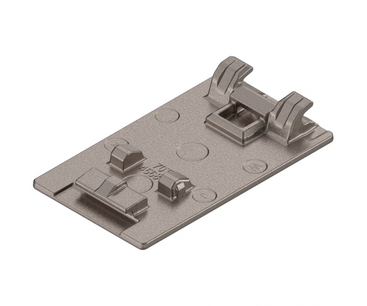 Płytka montażowa puszki CRISTALLO, na klej, prostokątna, do szkła/lustra, nikiel mat, BLUM