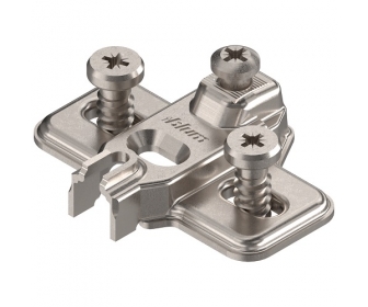 MODUL prowadnik, krzyżakowy, 3 mm, Stal, zamontowane wkręty, RW: otwór podłużny, niklowany