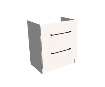 Szafka pod umywalkę stojąca z dwiema szufladami i blendą