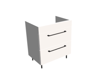 Szafka pod umywalkę na nóżkach z dwiema szufladami i blendą