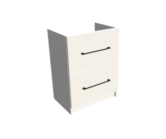 Szafka pod umywalkę stojąca z dwiema szufladami bez blendy