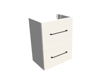 Szafka pod umywalkę podwieszana z dwiema szufladami bez blendy