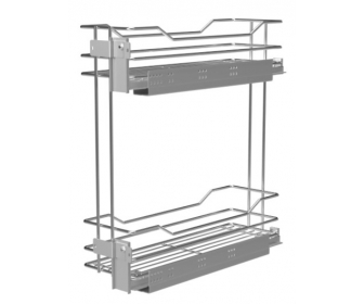Kosz cargo 150 dwupoziomowy PRESTIGE, mocowanie boczne, prawy, G2 chrom, NOMET W-2313B-150P.G2