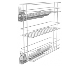 Kosz cargo 150 trzypoziomowy STANDARD PRO, mocowanie boczne, lewy, P1 biały, NOMET W-2334M-150L.P1