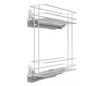 Kosz cargo 200 dwupoziomowy STANDARD PRO, mocowanie boczne, lewy, P1 biały, NOMET W-2333M-200L.P1