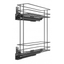 Kosz cargo 200 dwupoziomowy STANDARD PRO, mocowanie boczne, lewy, P68 antracyt, NOMET W-2333M-200L.P68