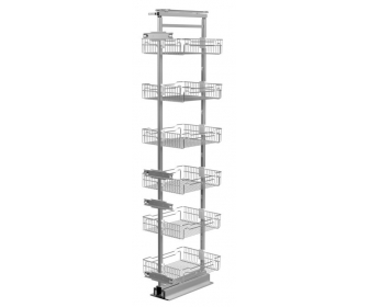 Kosz cargo maxi 400 PRESTIGE, 6 półek, G2 chrom, NOMET W-5600-400.G2
