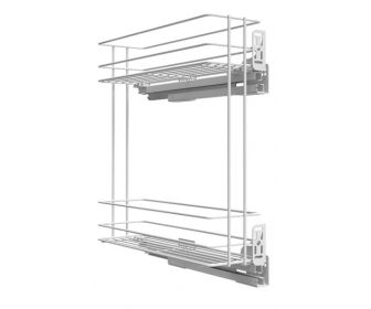 Kosz cargo 150 dwupoziomowy STANDARD PRO, mocowanie boczne, prawy, P1 biały, NOMET W-2333M-150P.P1