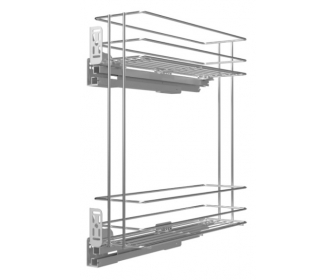 Kosz cargo 200 dwupoziomowy STANDARD PRO, mocowanie boczne, lewy, G2 chrom, NOMET W-2333M-200L.G2