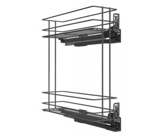 Kosz cargo 200 dwupoziomowy STANDARD PRO, mocowanie boczne, prawy, P68 antracyt, NOMET W-2333M-200P.P68