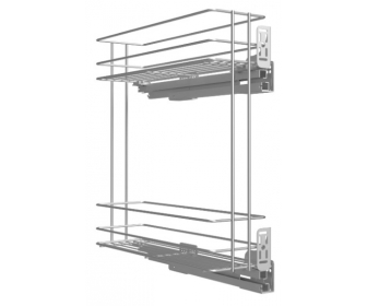 Kosz cargo 200 dwupoziomowy STANDARD PRO, mocowanie boczne, prawy, P22 srebrny, NOMET W-2333M-200P.P22