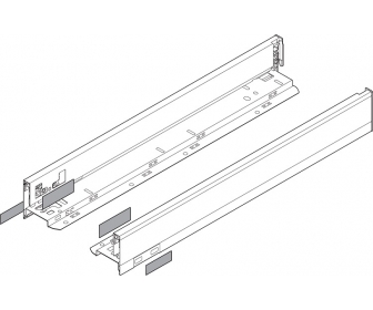 Bok szuflady LEGRABOX, wysokość N (66.5 mm), dł. 550 mm, lewy/prawy, inox-szczotk.-lakier.