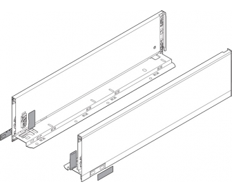 Bok szuflady LEGRABOX, wysokość K (128.5 mm), dł. 600 mm, lewy/prawy, inox-szczotk.-lakier.