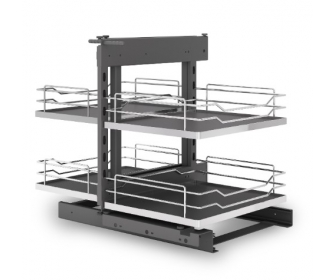 Kosz cargo narożny pełne dno MAGIC KOMFORT PRESTIGE SUPREME 1000, G2-P68 chrom-antracyt, NOMET W-6000D-1000.G2-P68