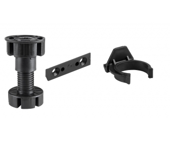 Nóżka plastikowa czarna 60 B stopka okrąg. + KLIP DO STOPKI