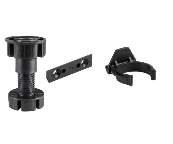 Nóżka plastikowa czarna 60 B stopka okrąg. + KLIP DO STOPKI